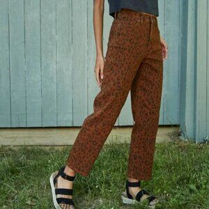 Universal Thread Leopard Print Vintage Straight Jeans